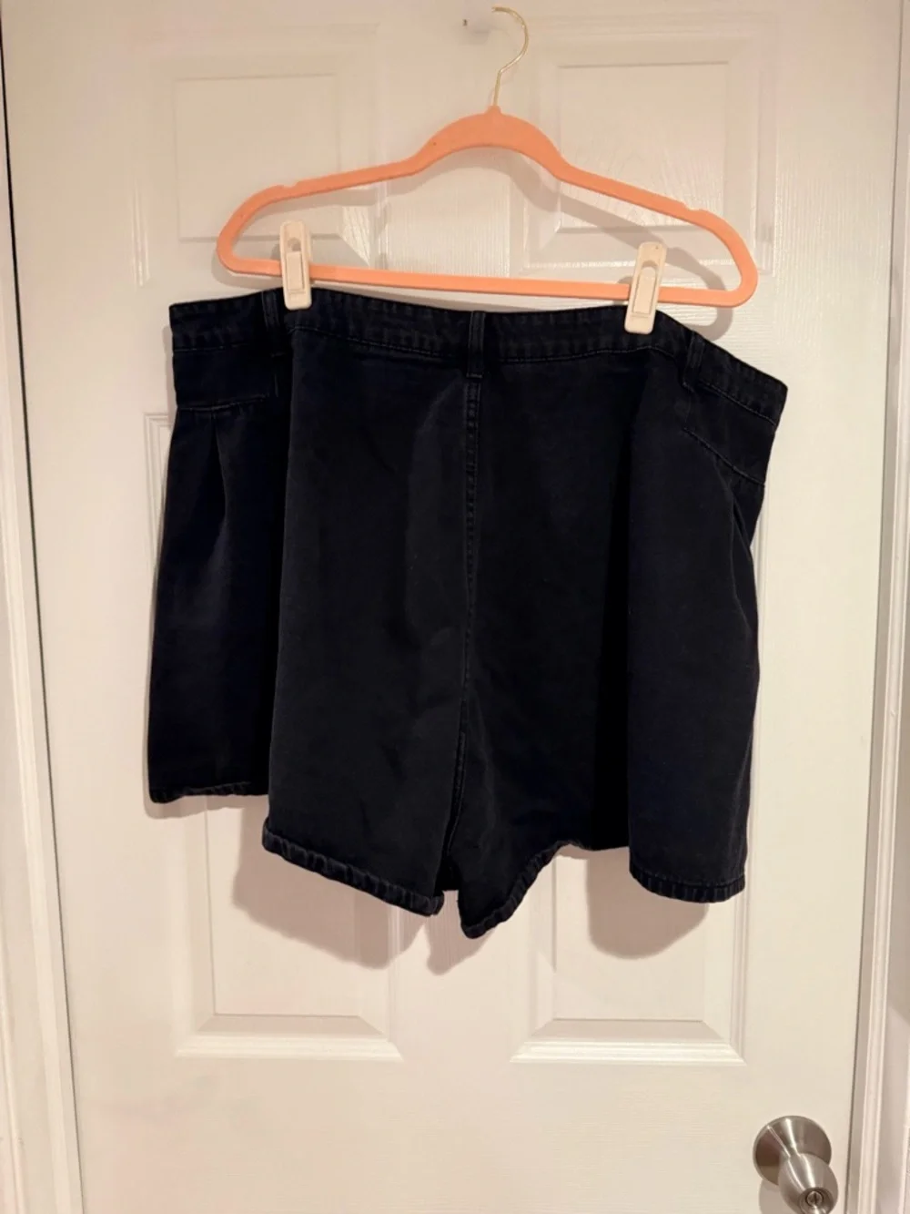 Cider Black Pleated Denim Shorts